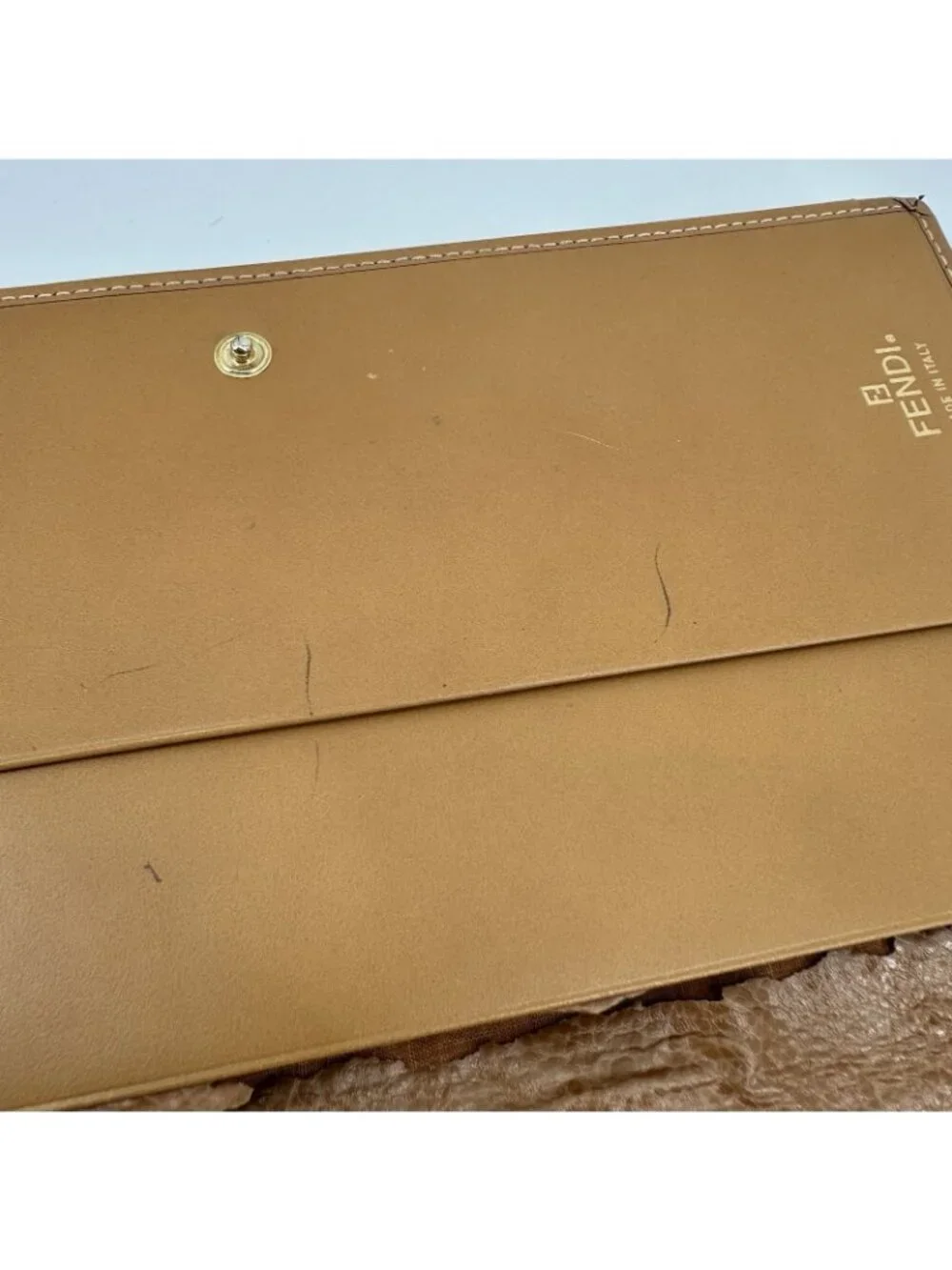 vintage FENDI PEQUIN stripe portfolio clutch wallet document holder italy